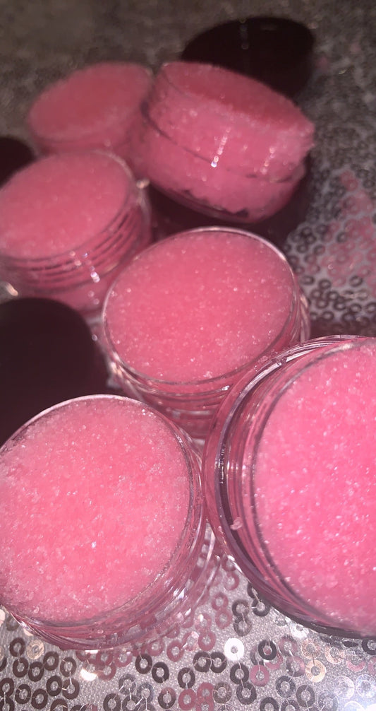 Watermelon Li[ Scrub is infused with natural oils, sugar and watermelon flavor. 